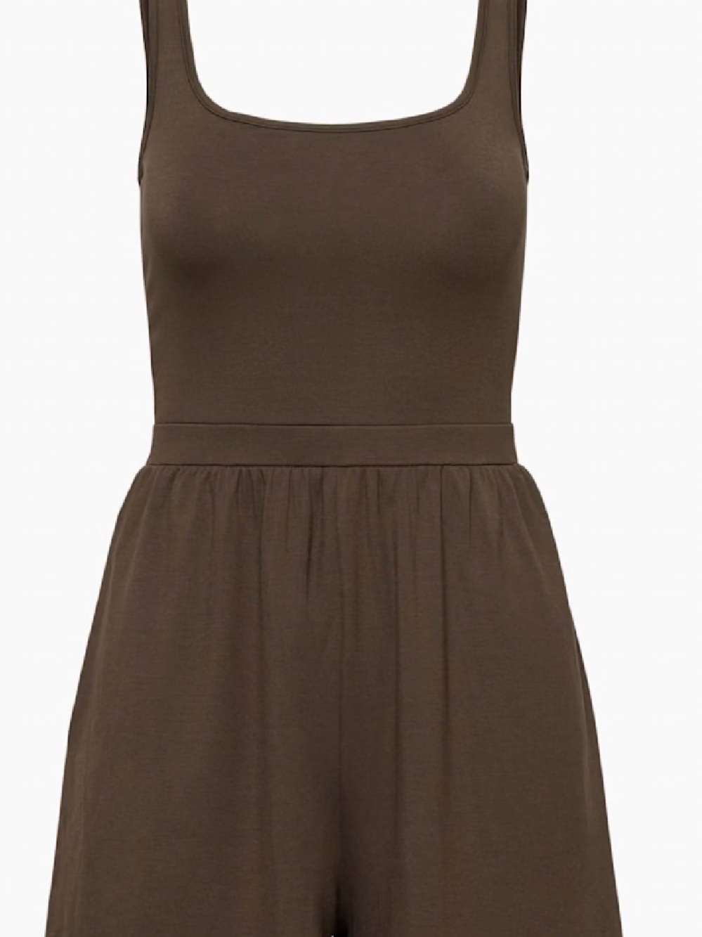 Wilfred by Aritzia Brown Scoop Neck Romper